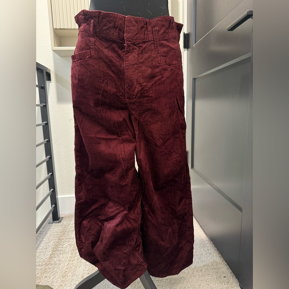 Paige Cropped Burgundy Pants